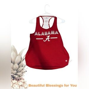 Colosseum Women's Red and White Alabama Football Racerback Tank